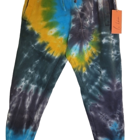 La' Detresse Acid Wash Limeade Tie Dye Sweatpants •M - Picture 8 of 15